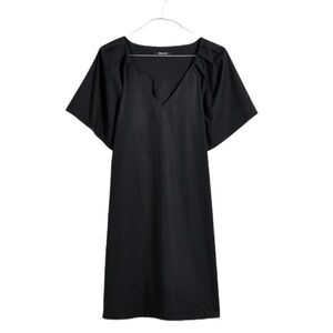Madewell V-Neck Mini Shirtdress in True Black